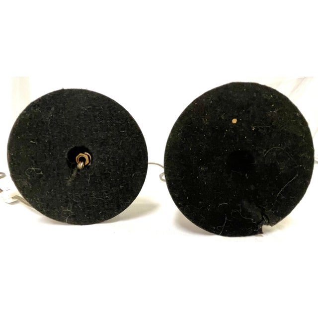 Beige Vintage Italian Ceramic Majolica Candlestick Lamps With Pierced Paper Lampshades- Set of 2 For Sale - Image 8 of 12