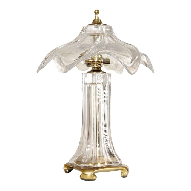 Cofrac Art Verrier Style French Crystal Table Lamp For Sale