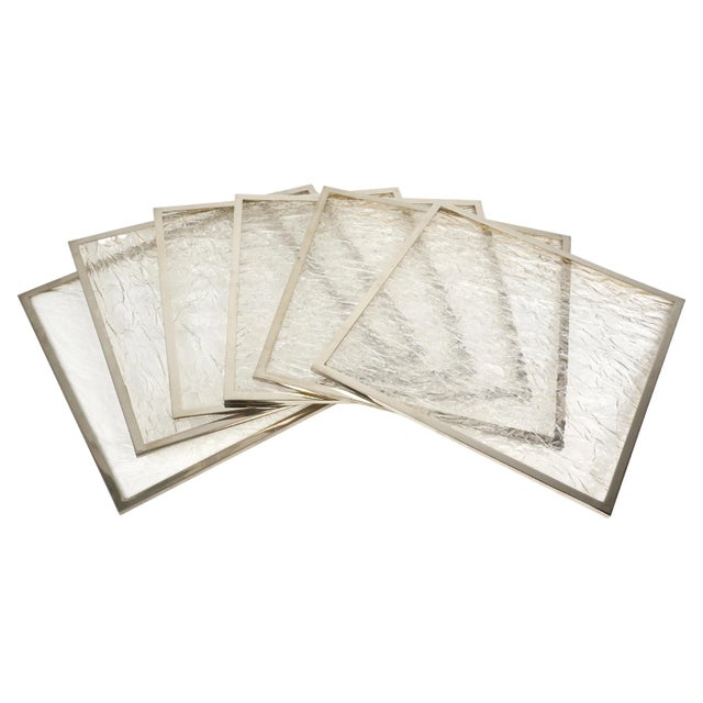Italian Acrylic Glass & Steel Placemats, 1970s, Set of 6 For Sale - Image 9 of 9