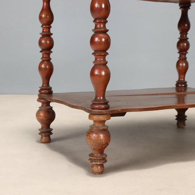 Brown 19th Century Walnut Etagere with Turned Columns, Italy For Sale - Image 8 of 10