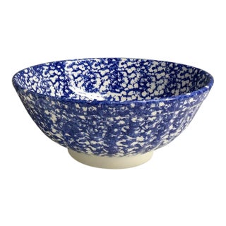 Roma Inc. Blue & White Spongeware Serving Bowl For Sale