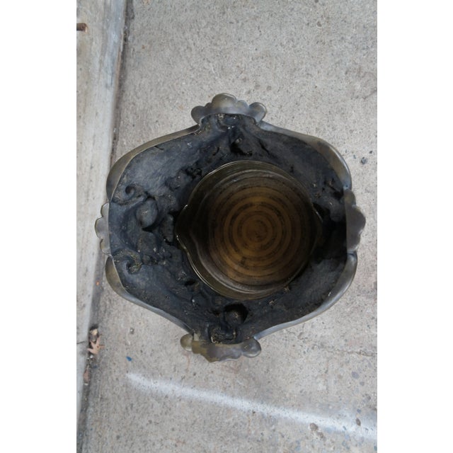 Mid 20th Century Lost Wax Cast Bronze Figural Zeus Urn Sculpture Planter Jardinière Pot For Sale - Image 4 of 11