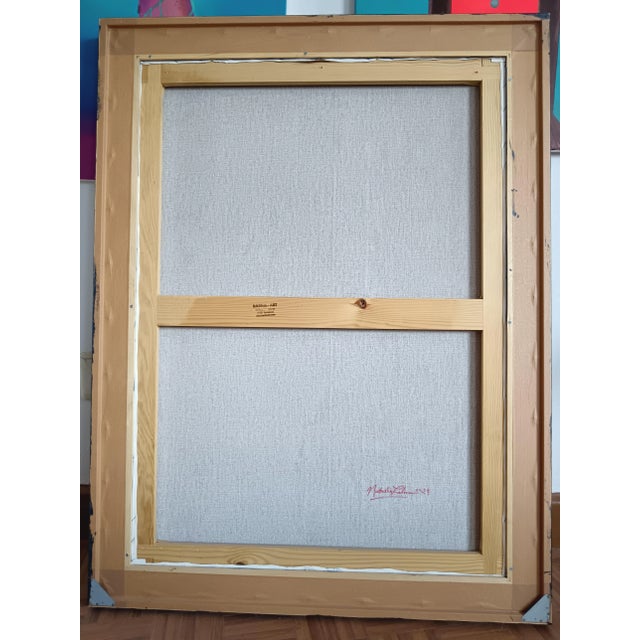 Natasha Lelenco, Man and Apple After-Dinner, 2020, Acrylic on Canvas For Sale - Image 3 of 5