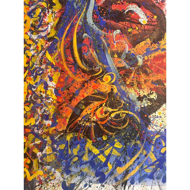 Mid-Century Modern Hendrik Grise Large Abstract Expressionist Mixed Media Painting For Sale - Image 3 of 6
