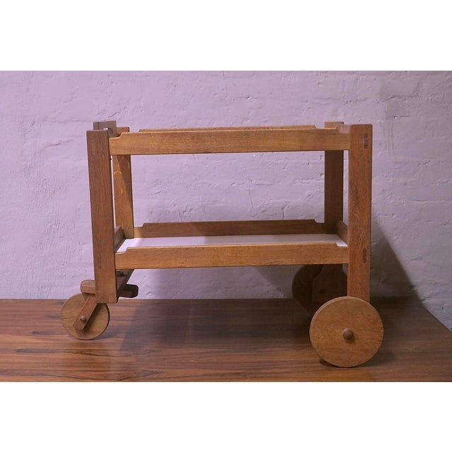 Mid-Century Modern Scandinavian Bar Cart in Oak, 1950s For Sale - Image 15 of 15