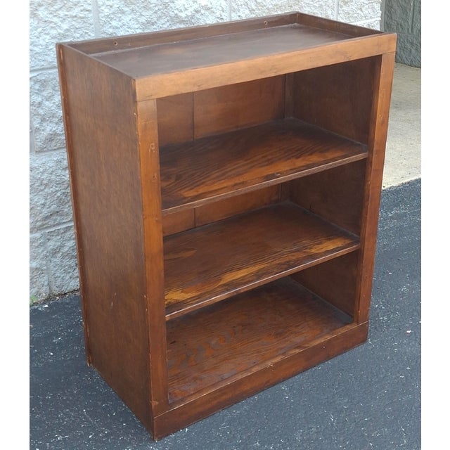 Wood Mid 20th Century Stained Pine Low Bookcase For Sale - Image 7 of 8