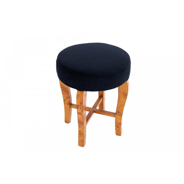 Art Deco Stool, Poland, 1940s For Sale - Image 3 of 7