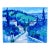 Contemporary Blue Village Oil Landscape Painting For Sale
