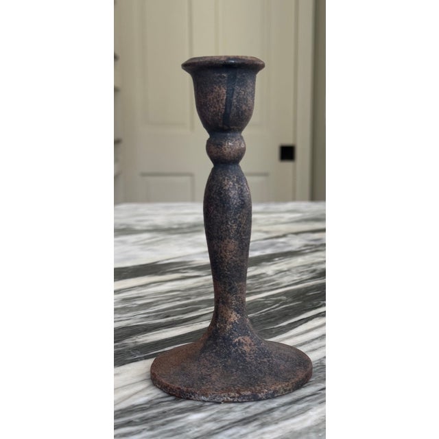 Spanish Revival Vintage Metal Candle Stick Holders - Set of 3 For Sale - Image 13 of 15