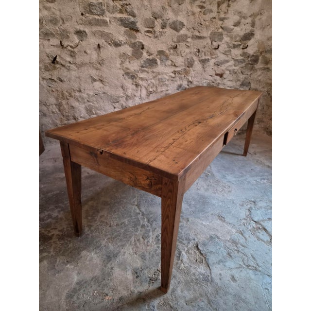 Antique French Farmhouse Dining Table in Oak and Chestnut, 1800s For Sale - Image 16 of 18