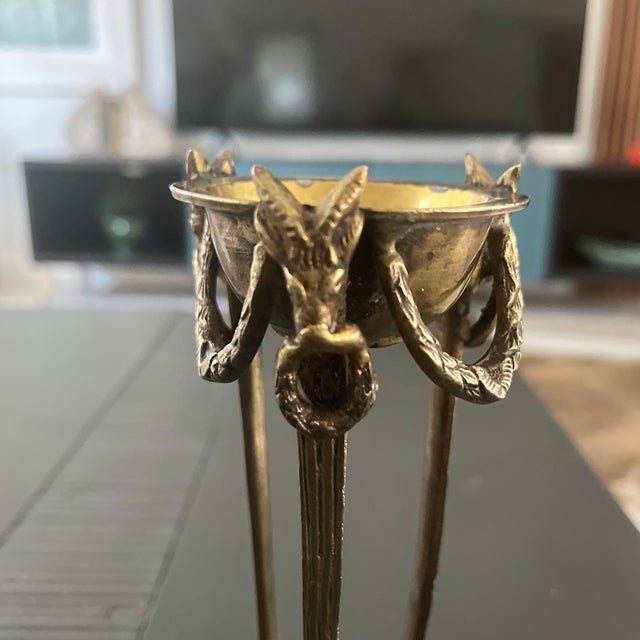 Brass Vintage Brass Rams Head Incense Burner For Sale - Image 8 of 9