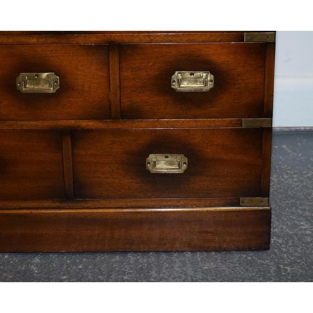 Vintage Military Campaign Brass Sideboard from Jansen of London For Sale - Image 6 of 15