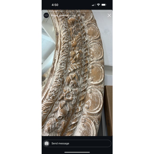 Italian Italian Carved Oval Mirror For Sale - Image 3 of 4