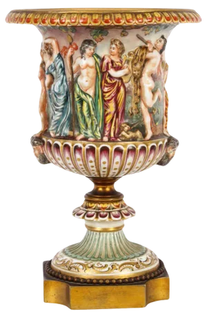 Antique Italian Naples Capodimte Urn, 19th Century