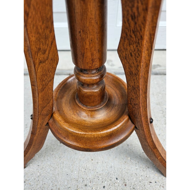 Brown Antique Victorian Tripod Base Plant or Candle Stand For Sale - Image 8 of 12