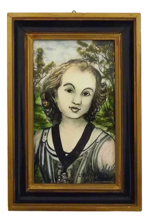 Christian MAHE Decorator Portrait Ceramic Plate, 1970s