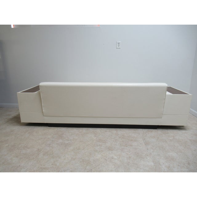 Vintage Mid Century White Vinyl Commander Sofa Chairish