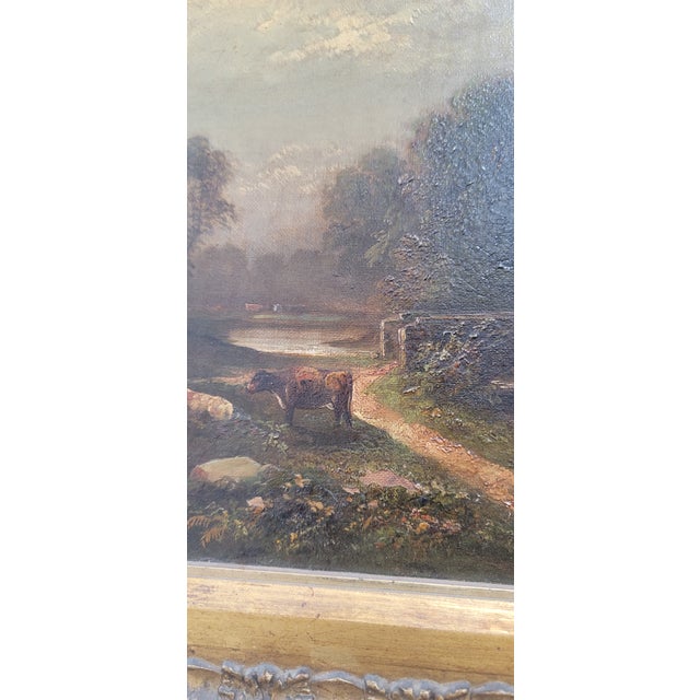 Antique Original Oil Painting English Tudor House Landscape by William Yale Circa 19th Century For Sale - Image 10 of 12