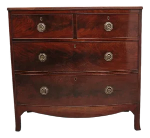 Antique Flame Mahogany Bowfront Chest, 1820