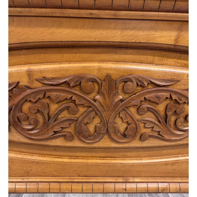Antique Full Size Victorian Eastlake Carved Floral Acanthus Scrollwork Bed For Sale - Image 13 of 13