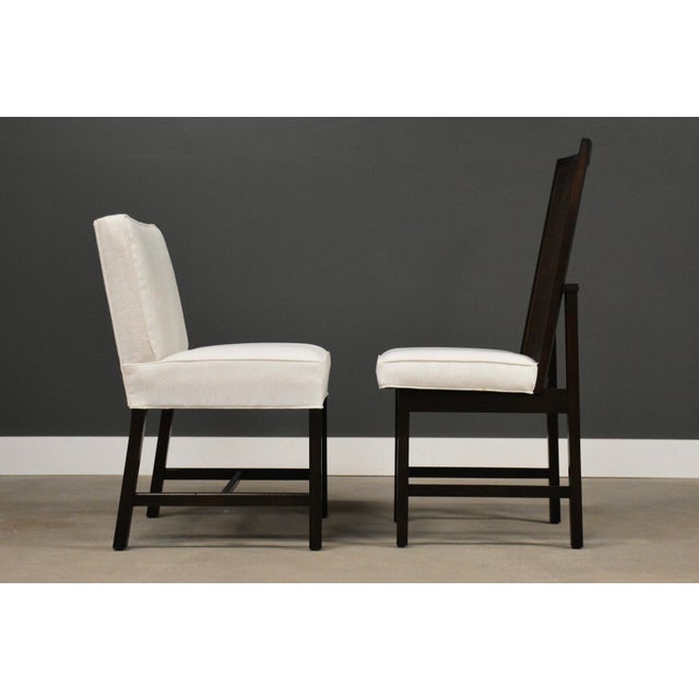 1950s Vintage Ebonized White Dining Chairs - Set of 6 For Sale - Image 5 of 9