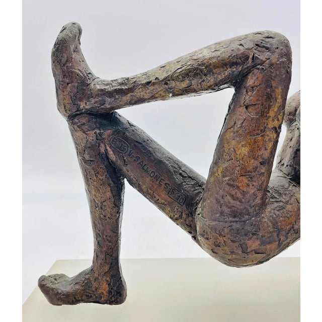 1980s Victor Salmones “By the Sea” Bronze Figurative Sculpture, Latin American Art For Sale - Image 13 of 13