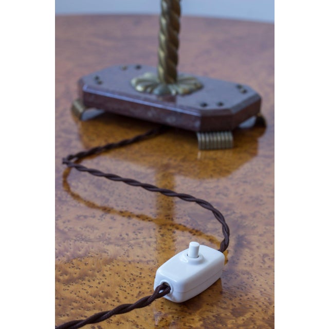 Swedish Marble and Brass Table Lamp, 1940s For Sale - Image 9 of 14
