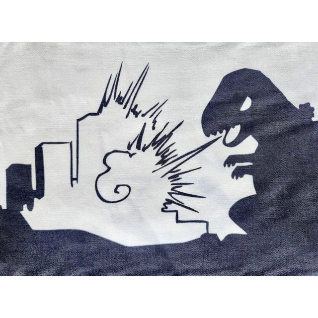 Japanese Vintage 2008 Ikea Åsa Ekström Japanese Manga Godzilla Anime Fabric, 2 Remnants For Sale - Image 3 of 10