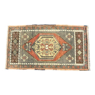 Small Handmade Wool Rug, 1960s For Sale