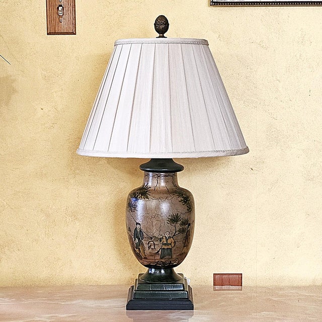 John Richard Japanese Satsuma Hand-Painted Ceramic Table Lamp With Scenic Motif For Sale - Image 18 of 18