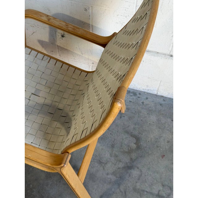 Vintage Swedish Bentwood Lounge Chair Woven Sling Seat Mid Century Modern 1970s For Sale - Image 4 of 9