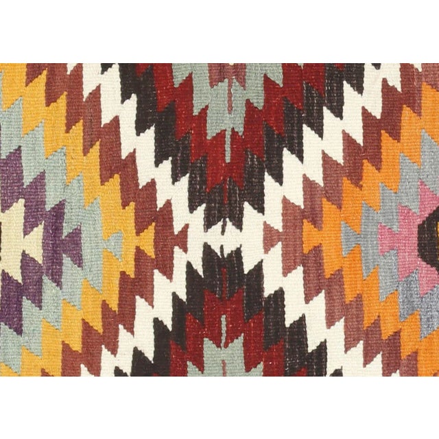 1950s Turkish Kilim. Hand woven with wool on wool foundation in the Oushak region of Turkey. Kilims & Flat Weaves are rugs...