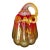 Hand Blown Mid 20th Century Murano Styled Art Glass Gourd Squash Red/Gold Autumn Fall For Sale