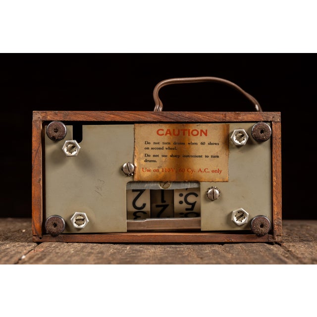 Wood Vintage "Syncrogear" Cyclometer Flip Clock by u.s. Motors For Sale - Image 7 of 8