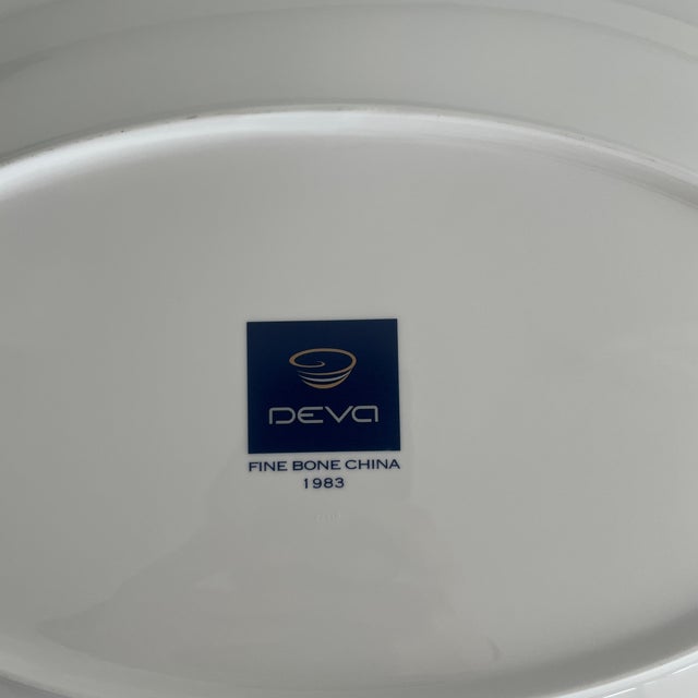 1980s 1980s Nikko "Deva" Platinum Rim Oval Platter Fine Bone China For Sale - Image 5 of 5