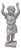 Large Plaster Sculpture of Putto with Raised Arms For Sale
