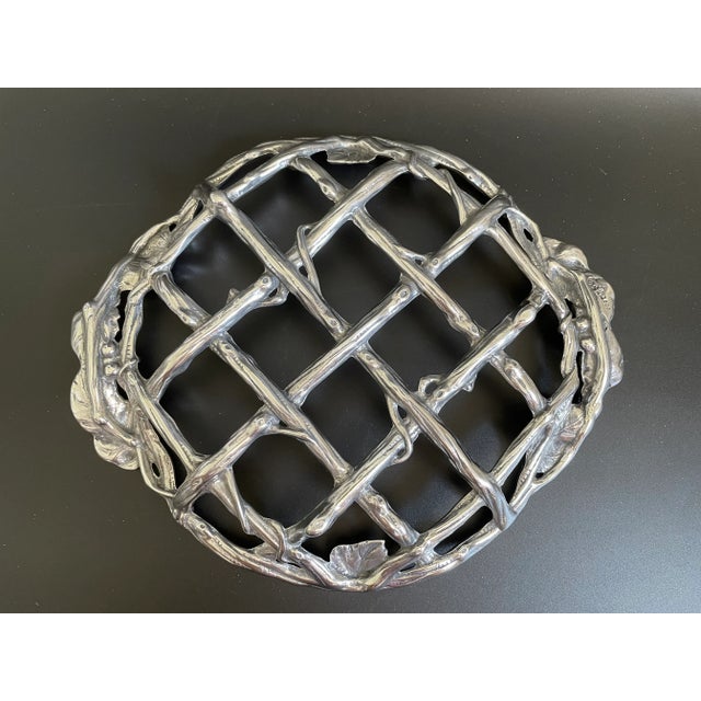 Contemporary Arthur Court 2000 Grape Vine Pie Plate Trivet Basket Platter For Sale - Image 3 of 11
