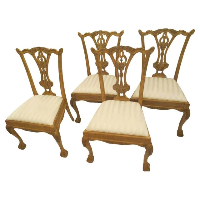Mid 20th Century Vintage Mid Century Chinese Chippendale Dining Chairs - Set of 4 For Sale - Image 5 of 5