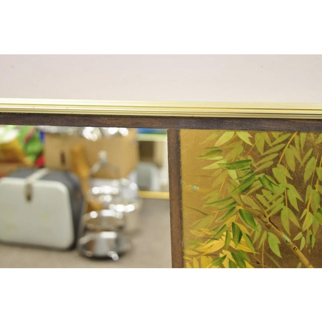 Vintage LaBarge Chinoiserie Floral Gold Gilt Decorated Rectangular Wall Mirror For Sale In Philadelphia - Image 6 of 12