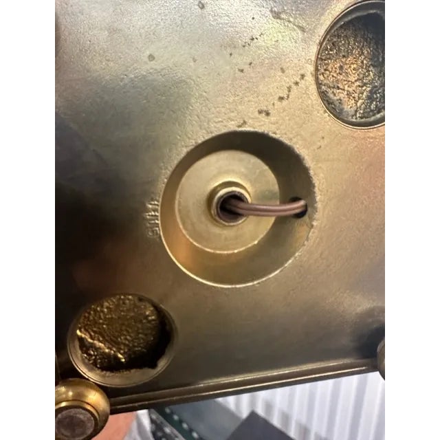 Pair of 1980s White Ceramic & Brass Lamps For Sale - Image 11 of 12