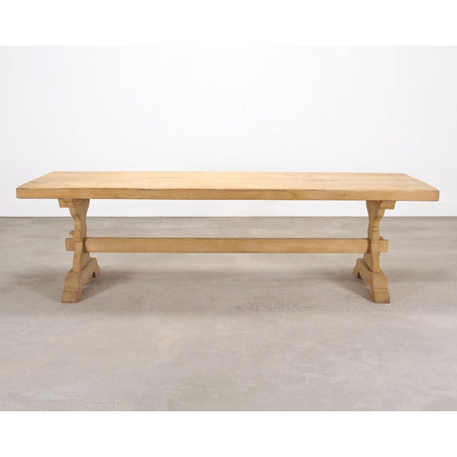 Country French Bleached Oak Farmhouse Dining Table 8.5 Ft For Sale - Image 18 of 18