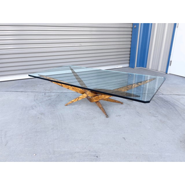 1970s Silas Seandel Mid-Century Sculptural Brass and Glass Coffee Table, 1970s For Sale - Image 5 of 14