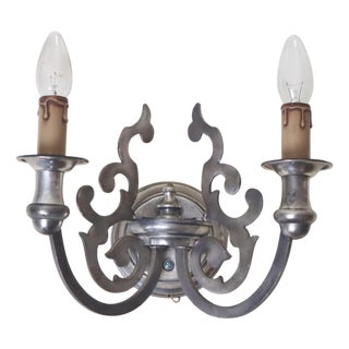 Baroque Silver Wall Sconce by Sciolari, Italy, 1960s For Sale