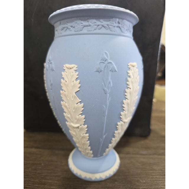 Bring timeless neoclassical elegance to your collection with this **Vintage MCM Wedgwood Jasperware Acanthus & Bullrush...