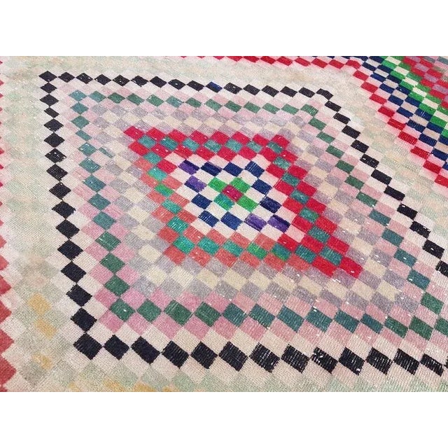 1960s 1960s Geometric Pattern Vintage Anatolian Carpet For Sale - Image 5 of 10