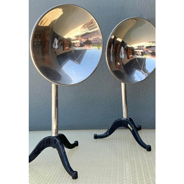 Vintage Ventral Scientific Company Machine Age Labratory Industrial Reflectors - A Pair For Sale - Image 12 of 12