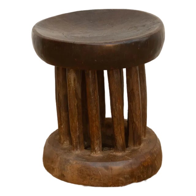 Antique Ethiopian Harari Round Stool For Sale