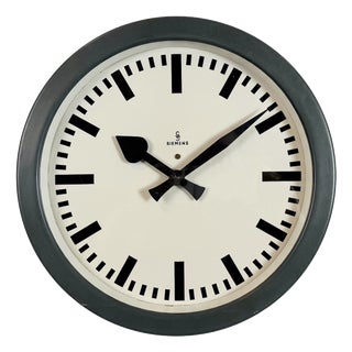 Vintage Industrial Factory Wall Clock from Siemens, 1950s For Sale