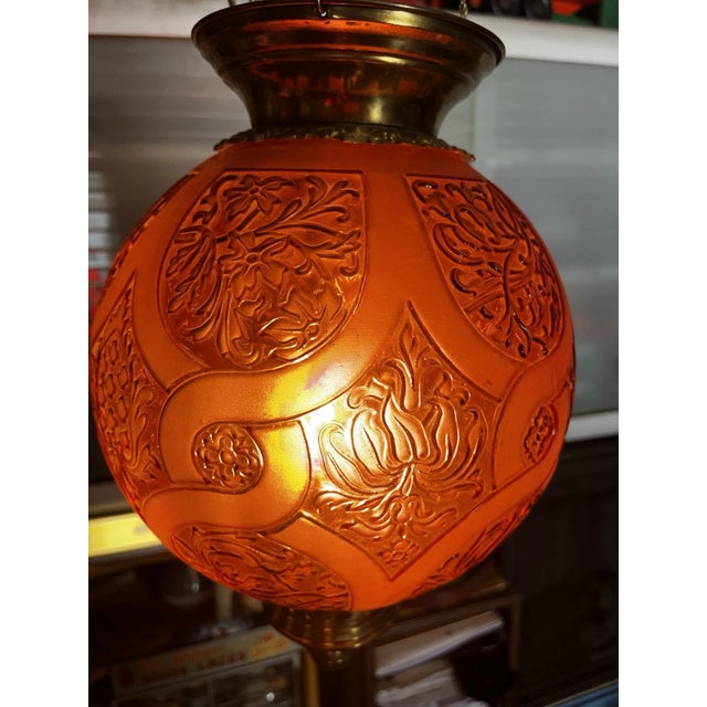 19thc French Napoleon III Red Art Glass Hanging Lantern Signed by Baccarat. This is a stunning and rare example. Brass...