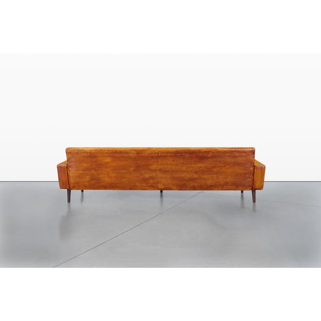 Mid-Century Modern Brazilian Rosewood and Leather Sofa, 1960s For Sale - Image 11 of 13